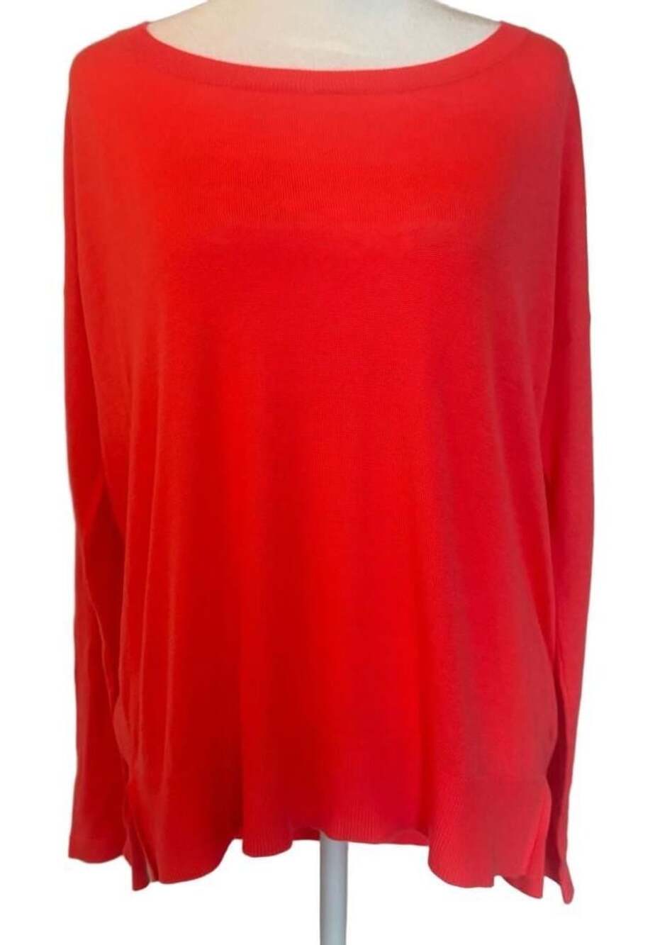 H&M Bright Coral Knit Sweater S Lightweight Balletcore Minimalist